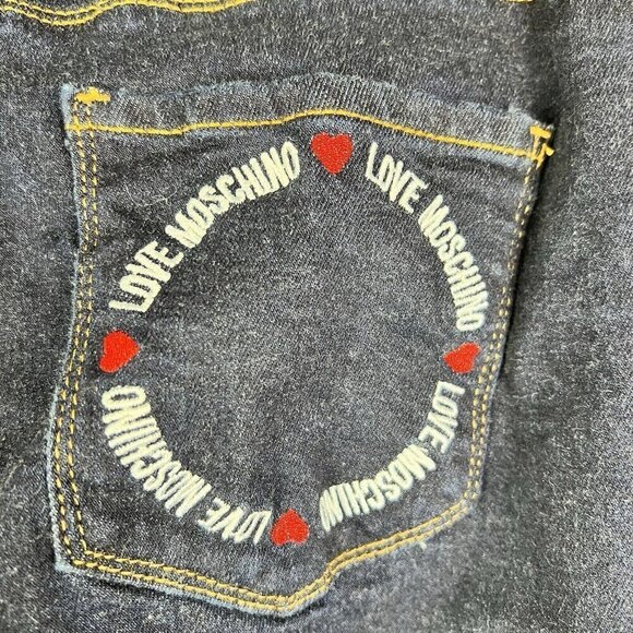 Love Moschino Women's Dark Wash Blue Stretch Skinny Jeans Q38749S3379 Size 28 - Picture 5 of 9